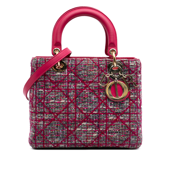 Pre-Loved Dior Medium Tweed Macrocannage Lady Dior - Picture 1 of 10